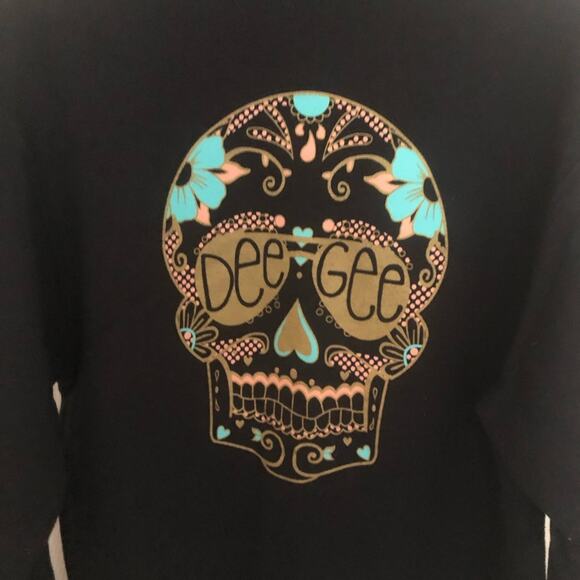 Adam Block Design Delta Gamma Dee Gee Skull Quarter Zip Pullover Size Medium - Picture 8 of 8